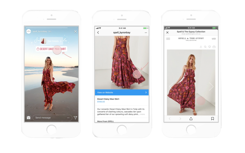 Instagram shopping dans les stories